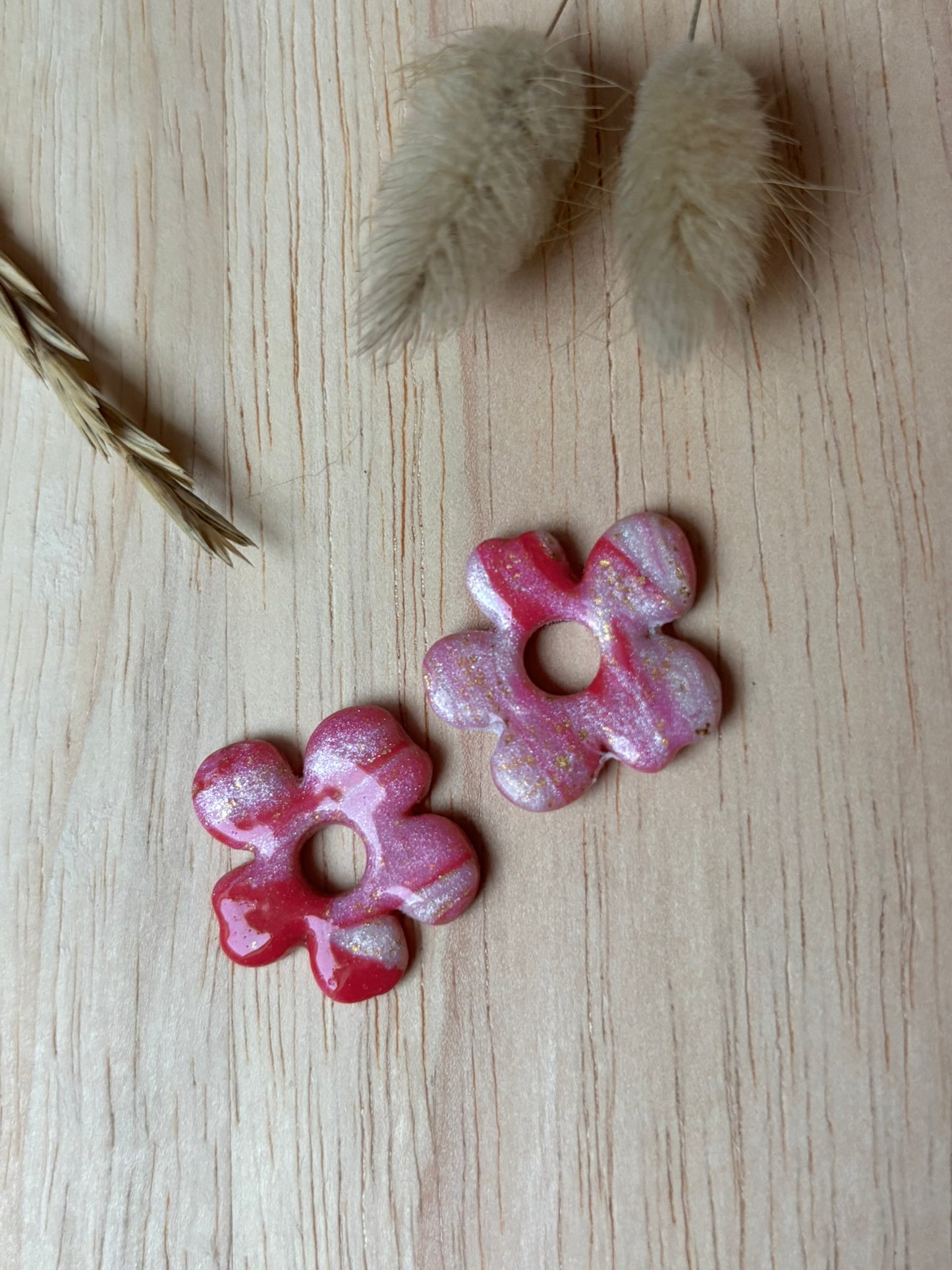 LILY - Marbre rose/blanc/or (sans créoles)
