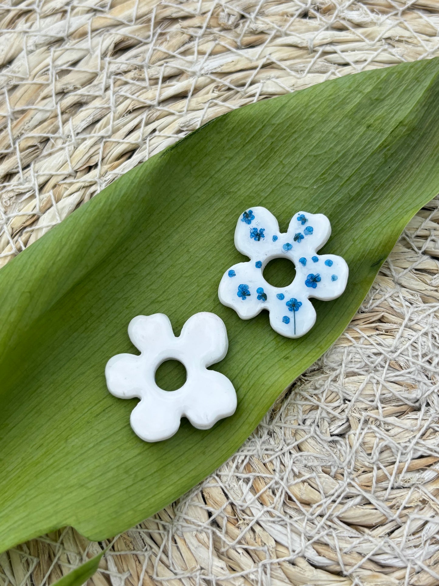 LILY Réversibles - Fleurs bleues (sans créoles)