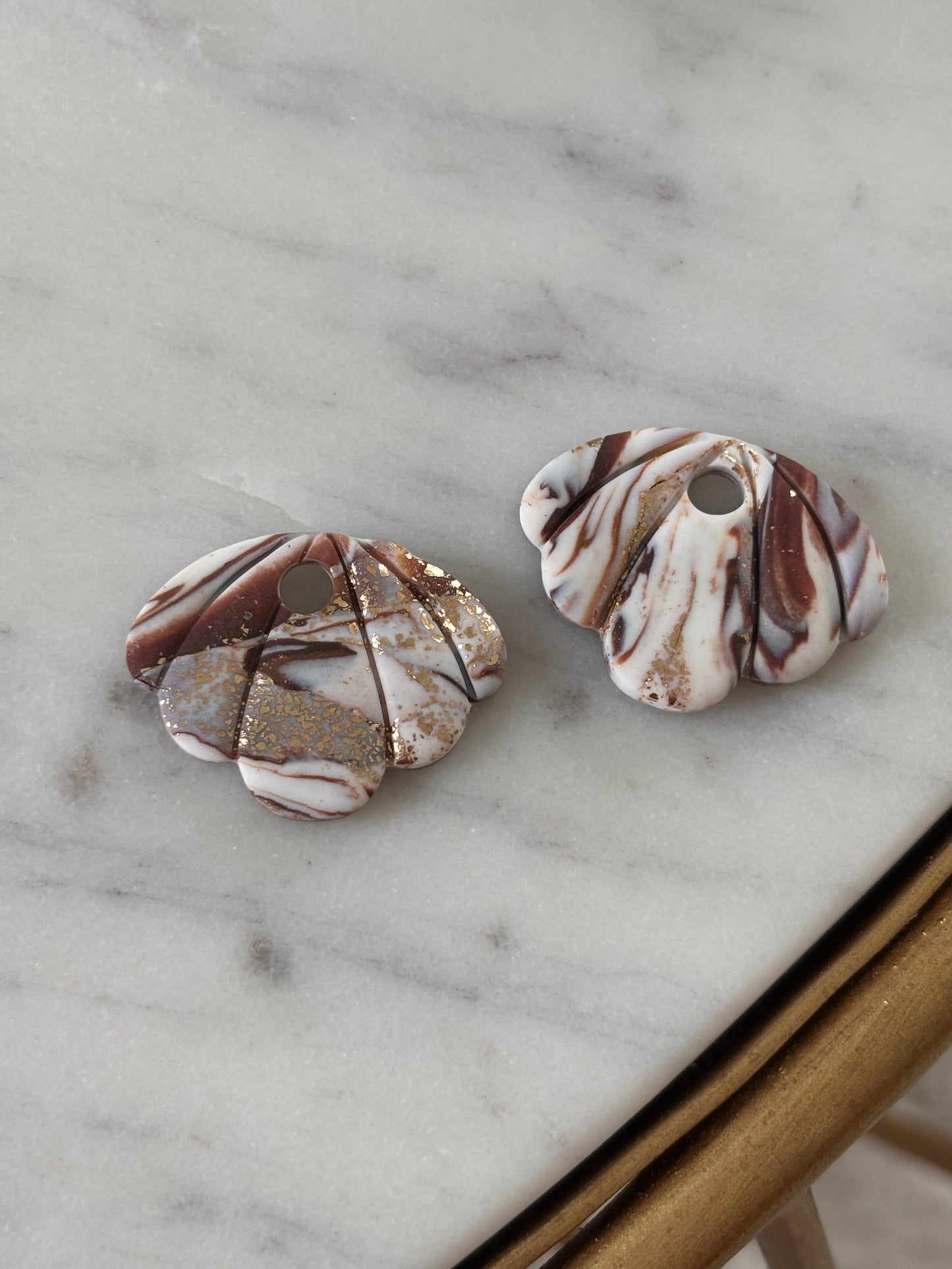 Coquillage - Marbré chocolat (sans créoles)