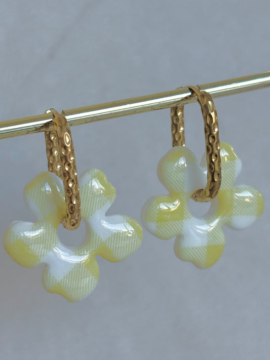 LILY - Tartan jaune (sans créoles)