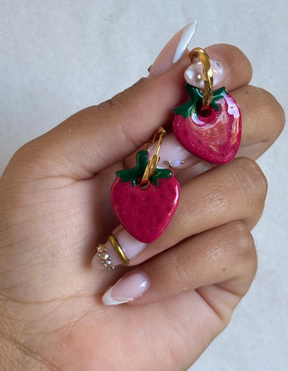 FRAISE - Rouge 🍓(sans créoles)