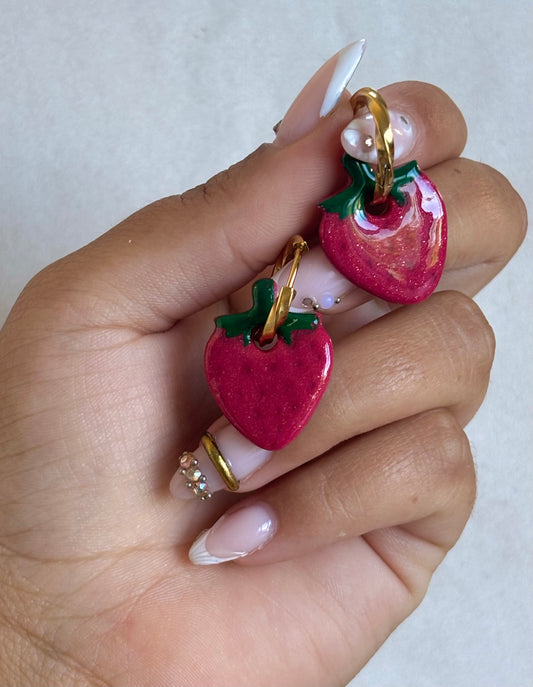 FRAISE - Rouge 🍓(sans créoles)