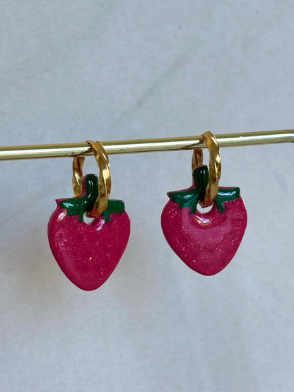 FRAISE - Rouge 🍓(sans créoles)