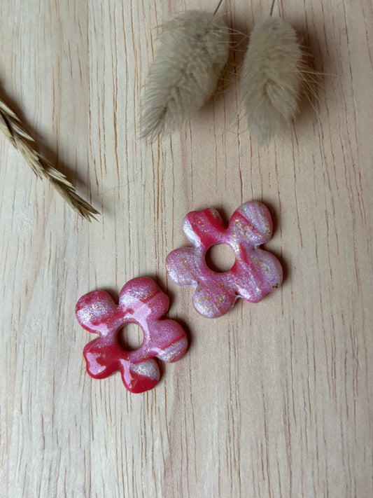 LILY - Marbre rose/blanc/or (sans créoles)