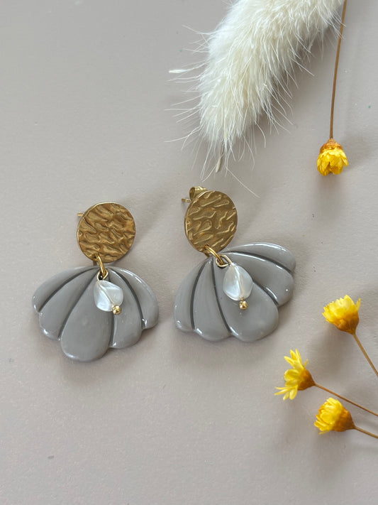 Boucles ROMY Perles - Taupe