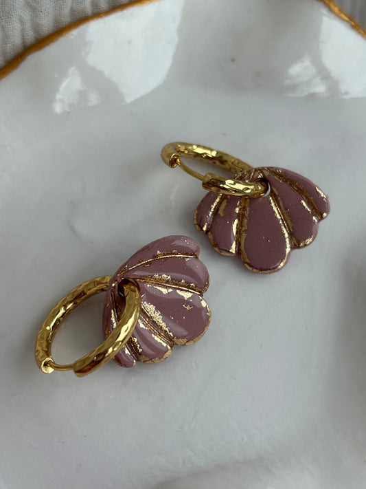Coquillage - Vieux rose or (sans créoles)