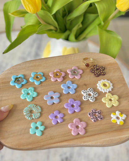 COQUELICOT - Turquoise pâle or (sans créoles)