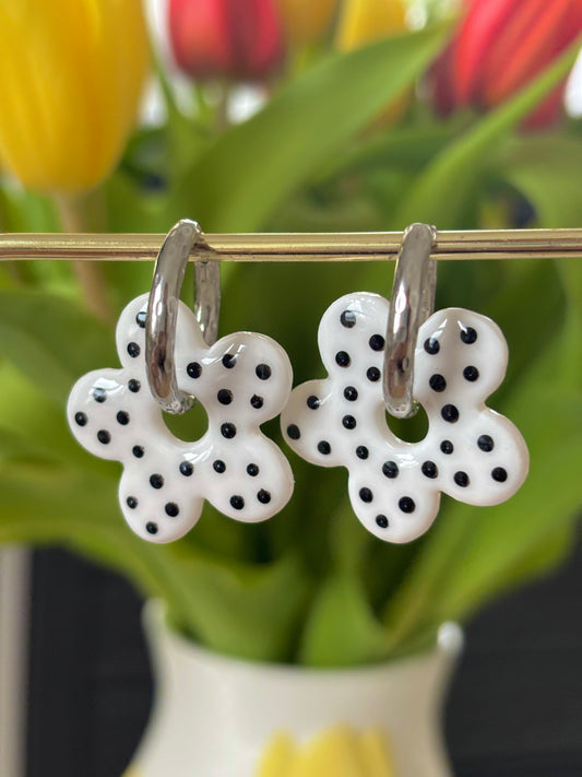 MATHILDE - Pois blanc/noir (sans créoles)