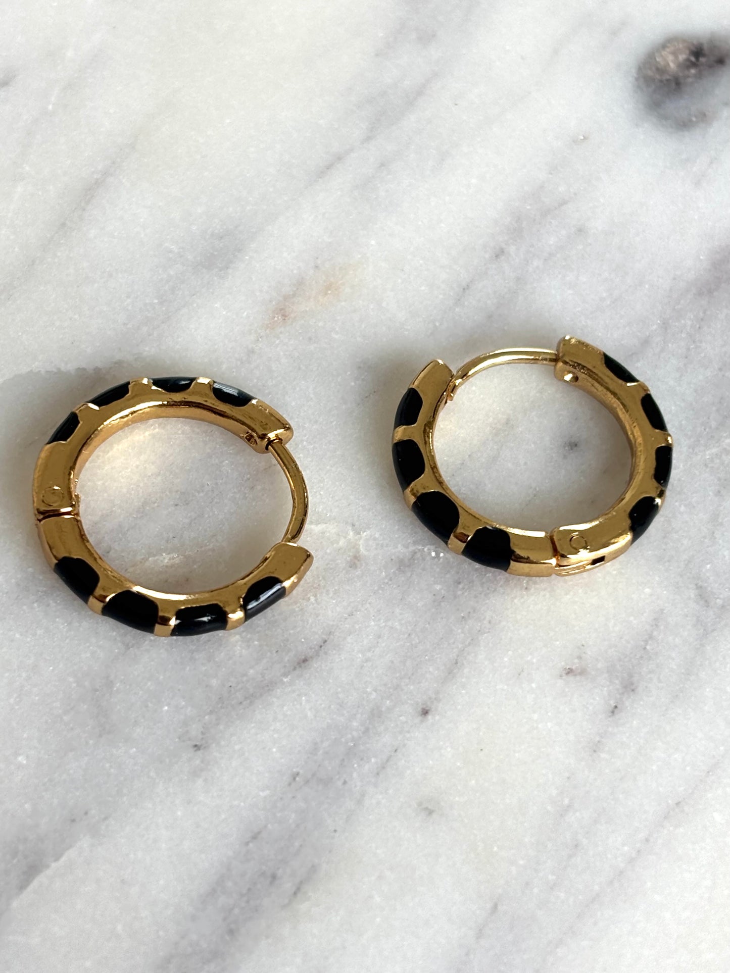 Petites créoles en acier inoxydable Tortoise - OR