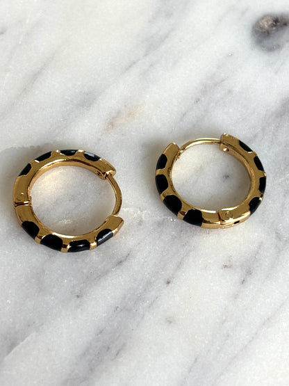 Petites créoles en acier inoxydable Tortoise - OR