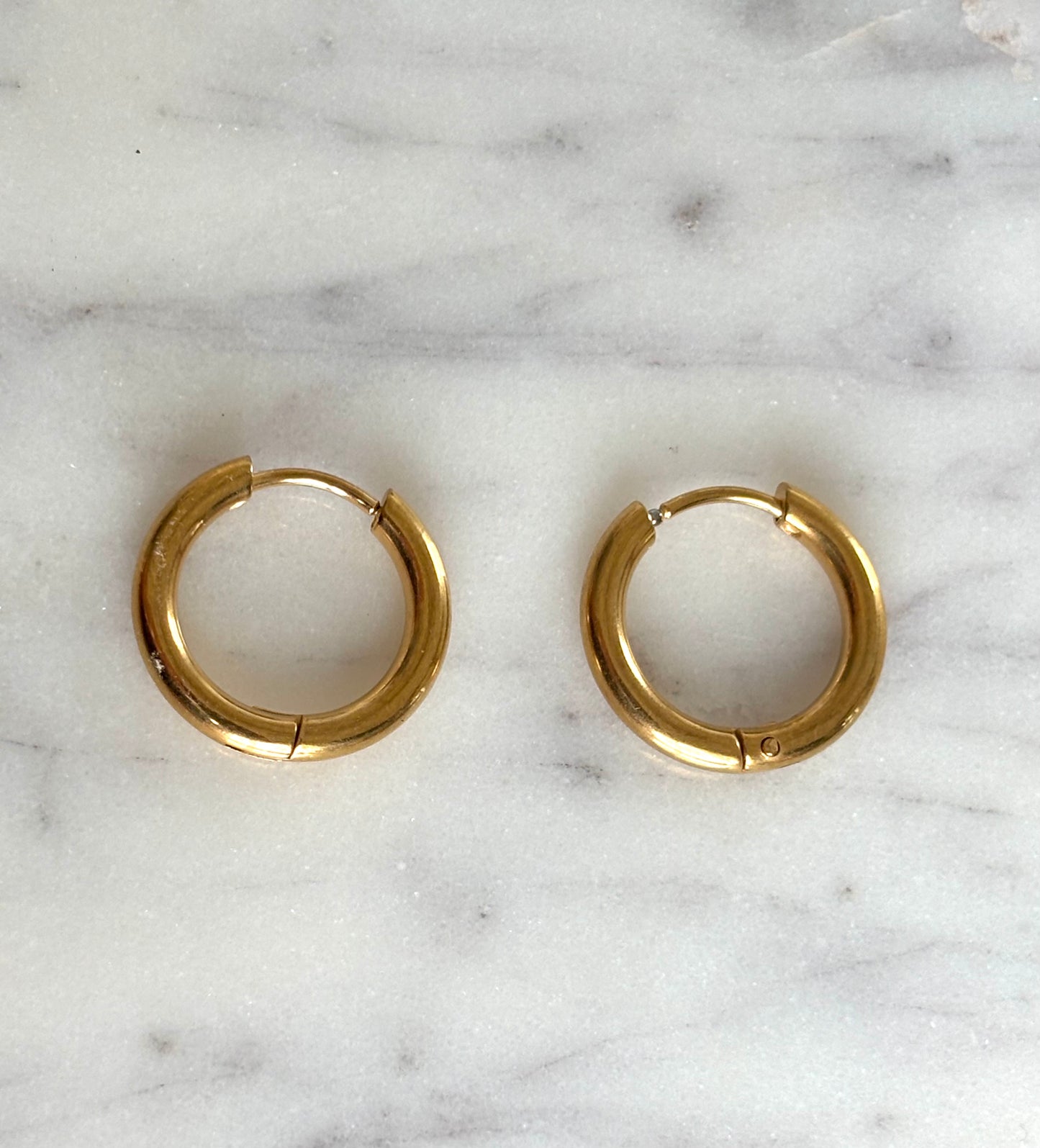 Petites créoles en acier inoxydable ronde - OR