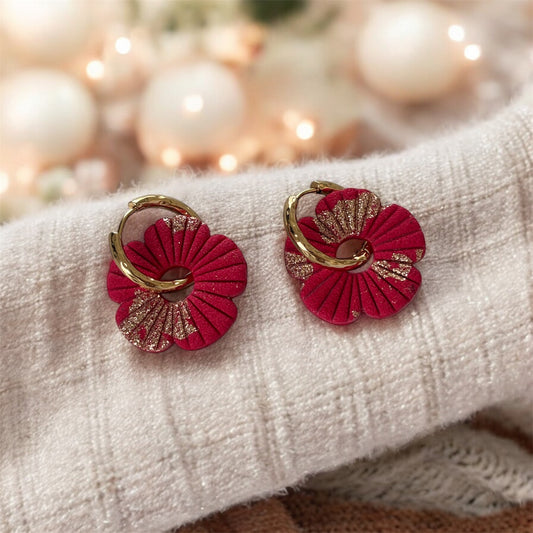 COQUELICOT - Rouge or (sans créoles)