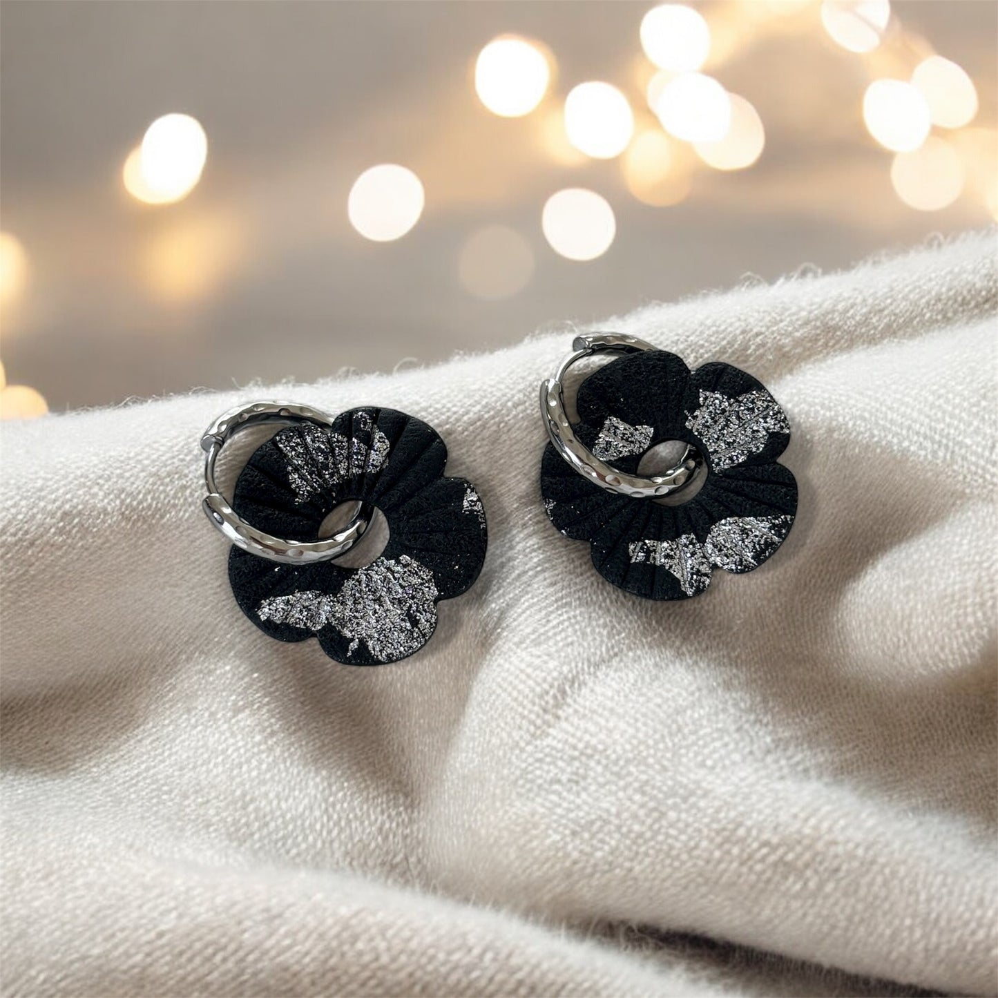 COQUELICOT - Noir argent (sans créoles)