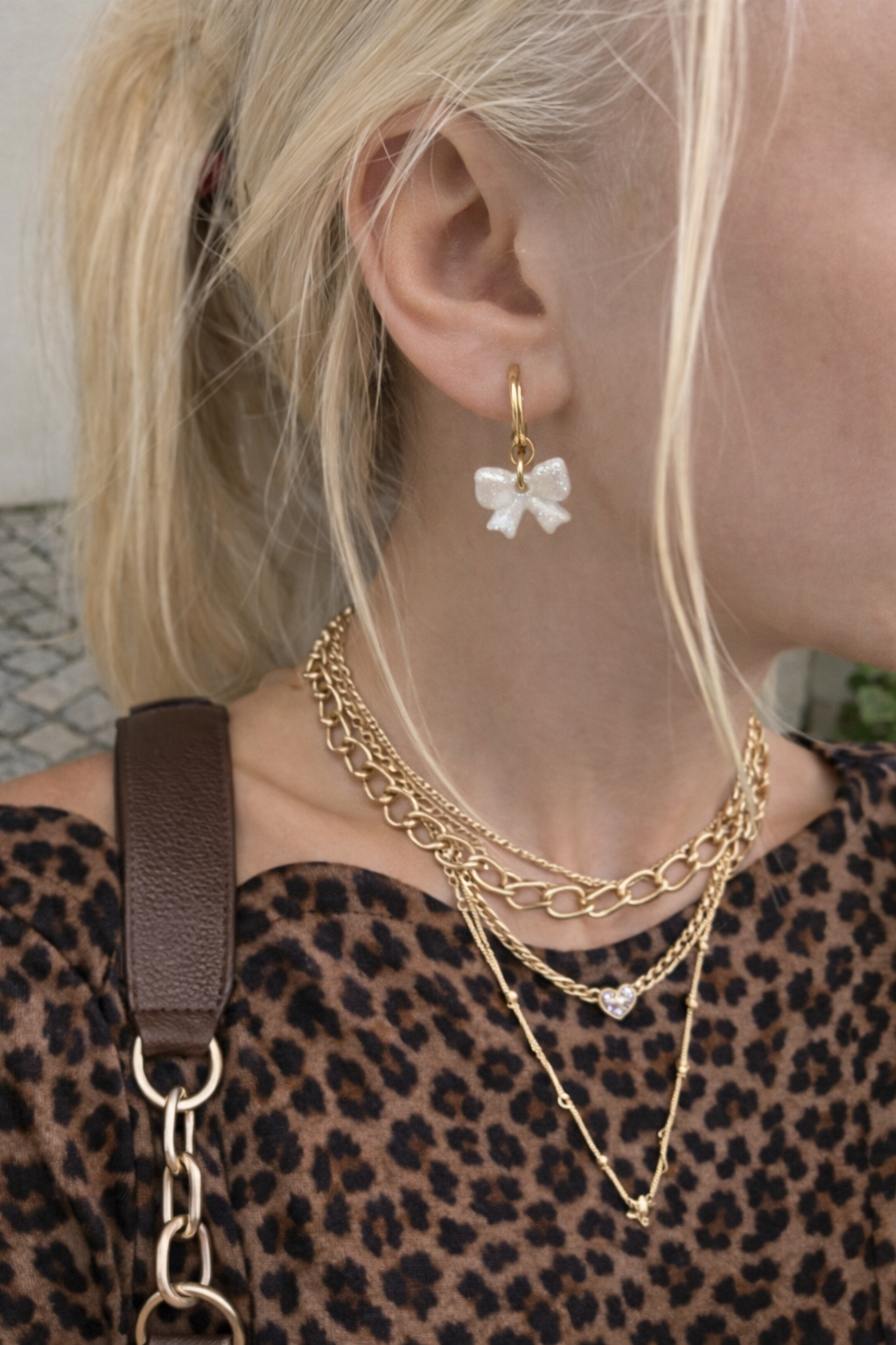 Créoles Nœuds nacrés - OR