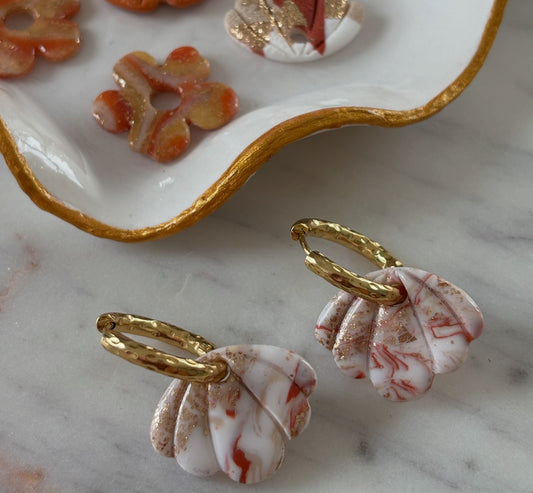 Coquillage - Marbré terracotta (sans créoles)